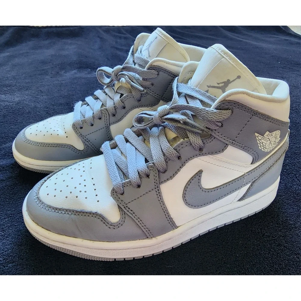 Nike Air Jordan 1 Mid Stealth White Grey BQ6472-115 Womens 6.5 Sneaker